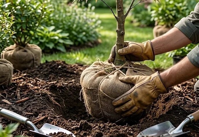 Planting Balled Burlapped Trees Shrubs